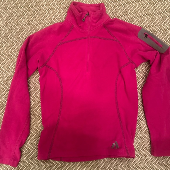 Eddie Bauer EUC First Ascent XS 1/2 Zip Bright Pink Pullover Fleece Sweatshirt - Picture 2 of 10